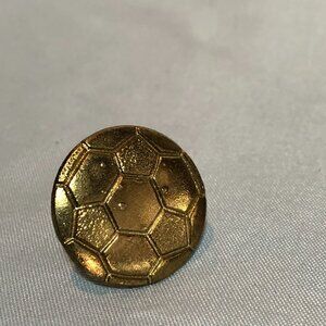 VINTAGE Gold Tone Soccer 0.75" Brooch Pin for Varsity Jacket #F73